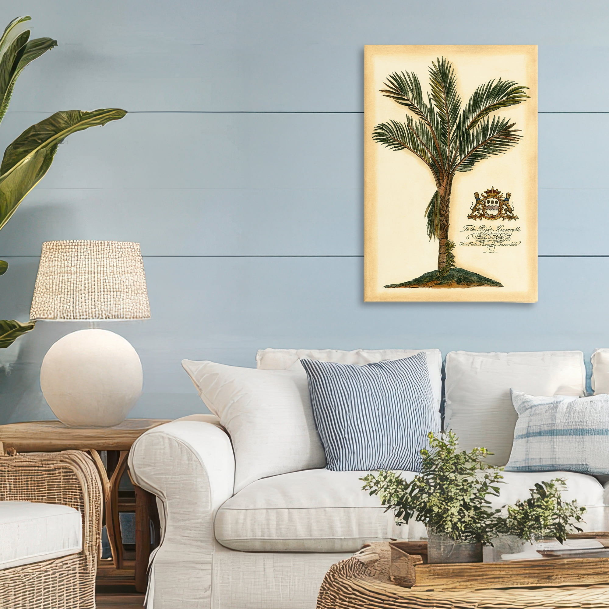 Stupell Industries Vintage Colonial Palm Canvas Wall Art, design by Vision Studio