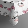 thumbnail image 3 of White Cow Bow Pattern Rectangle Tablecloth 60"x84",Waterproof Polyester Rectangle Table Cloth, Wipeable Spillproof Polyester Tablecloth for Dining, Camping, Indoor and Outdoor, 3 of 5