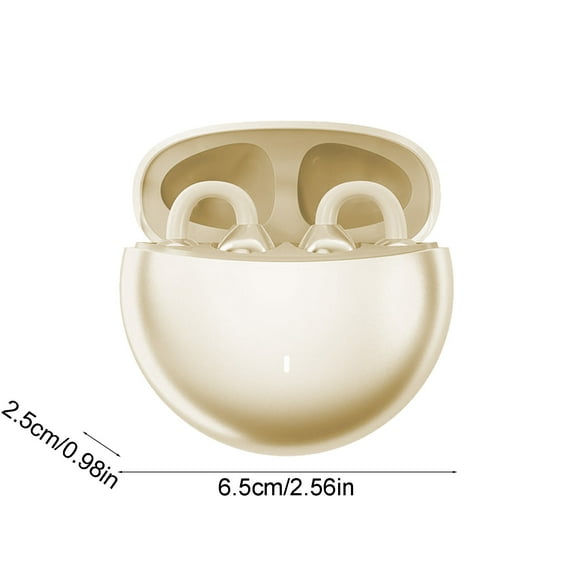 LACKUST Open Ear Earhook Bluetooth 5.4 Headphones for Sports, Running - 8-Hour Playtime, Type-C Fast Charging, Low Latency - Beige