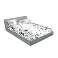 thumbnail image 2 of Ambesonne Modern Fitted Sheet & Pillow Sham Set, Mathematic Numbers Image, Full, Black and White, 2 of 2