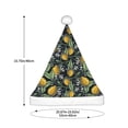 thumbnail image 3 of Fuzoiu Hand Drawn Citrus Fruits Elegant Lemons Print Santa Hat Christmas Hat for Adults,Santa Hats with Pompom, Unisex Xmas Holiday Hat for Christmas New Year Festive Party Supplies, 3 of 6