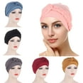 thumbnail image 1 of Cheers.US Women Girls Lady Breathable Solid Color Lightweight Bonnet Foldable Close Fitting Fabric Headwrap Bonnet Turban Head Scarf, 1 of 7
