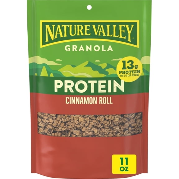 Nature Valley Protein Granola, Cinnamon Roll Flavor, Resealable Snack Pouch, 11 oz