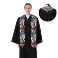 thumbnail image 4 of Logiee Stylish Kangaroo In Suit Print Unisex Adult Graduation Stole Shawl 72" Long for Academic Commencements Shawl-Sharp Corner, 4 of 7