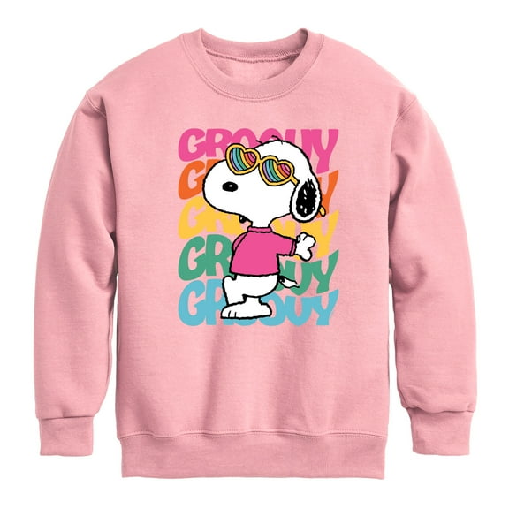 Peanuts - Groovy Stacked - Toddler And Youth Crewneck Fleece Sweatshirt