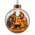 thumbnail image 2 of Glowing 3D Nativity Scene Christmas Ball Ornament with Internal Led Lights, 1-Pack, Clear Glass with Gold Cap, for Christmas Tree Decorations, Hanging Decoration, 2 of 4