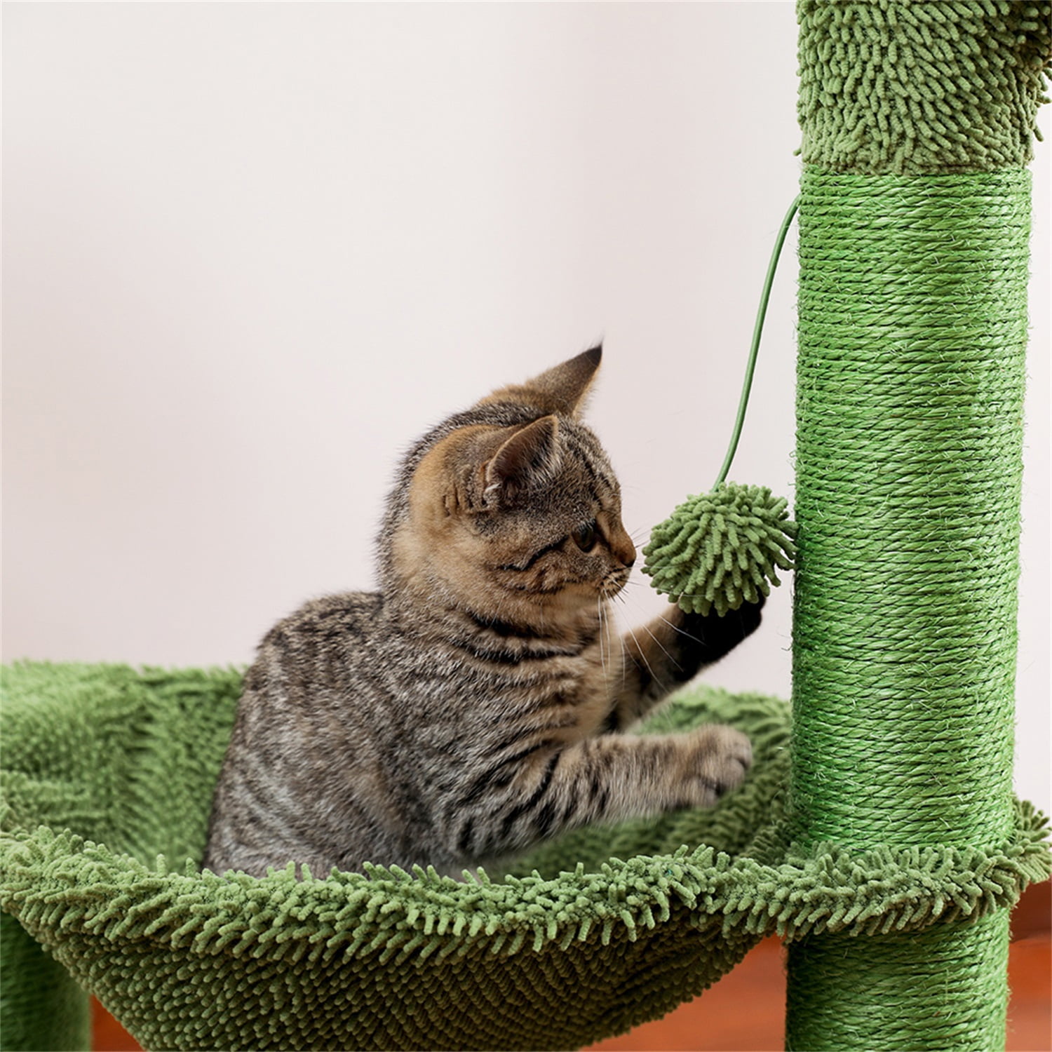 Pefilos Cat Scratching Posts for Indoor Cats Tree with Play Ball and Bed Cat Condo for Outside Green-Cactus Cat Scratching for Furniture Pefilos Cat Scratching Posts for Indoor Cats Tree with Play Ball and Bed Cat Condo for Outside Green-Cactus Cat Scratching for Furniture