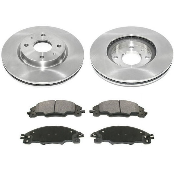 Front Semi-Metallic Brake Pad and Rotor Kit - Compatible with 2008 - 2011 Ford Focus 2009 2010