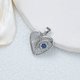 thumbnail image 1 of Zhuge Colgante de collar hecho a mano, colgante de collar de circonita azul en forma de corazón, accesorio colgante de collar (plata), 1 of 3