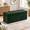 Dark Green Velvet-15"D x 43"W x 15"H, variant on Leopard Print Leather 30"D x 15"W x 15"H Folding Storage Ottoman Bench