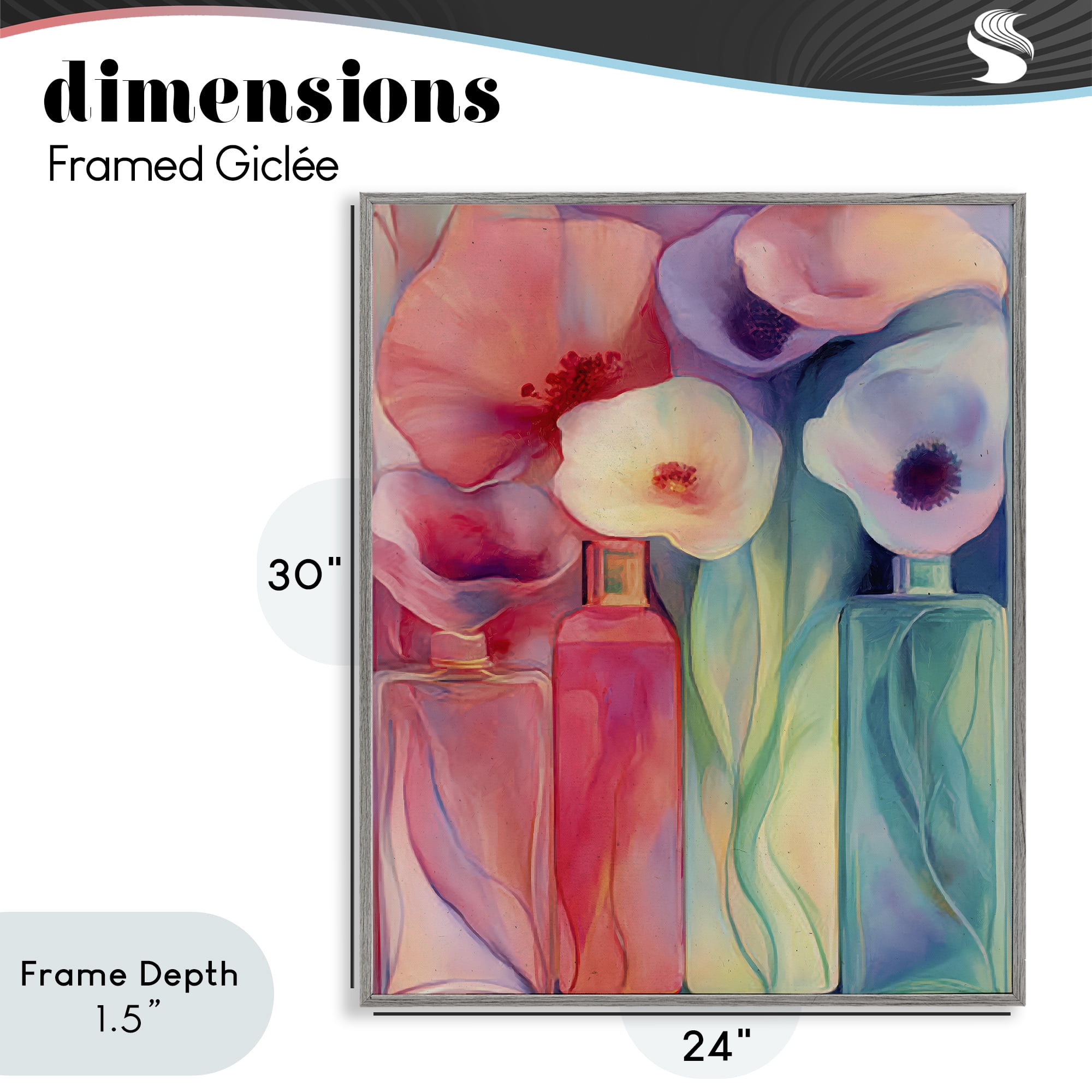 Stupell Industries Petal Logic Gradient Gray Framed Giclee Art, design by Annabelle Hall