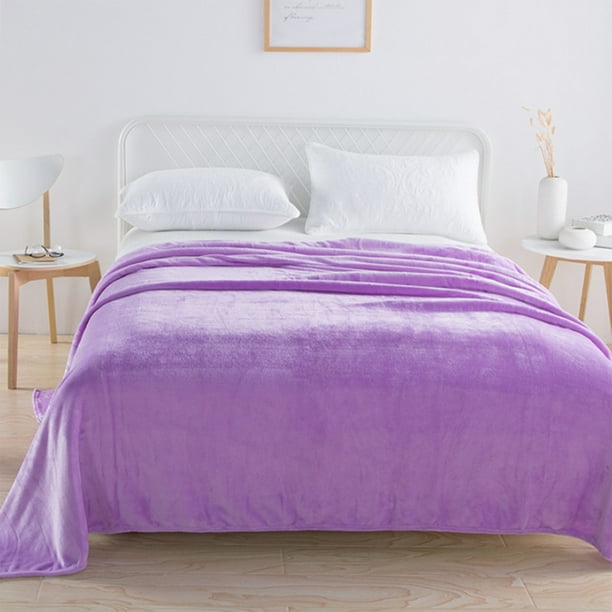 pstuiky Manta de franela de color manta de franela coral manta de forro polar manta de regalo manta de funda lisa manta de yoga adecuada para habitaciones con refrigeración para uso prolongado.