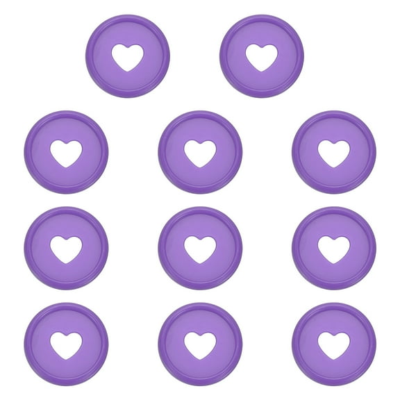24mm Plastic Book Binding Discs, 11 Pack Discbound Expansion Discs Heart Binder Rings for DIY Notebook Planner, Purple