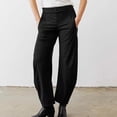 thumbnail image 6 of UZMOG Pants for Women, Barrel Pants Women Elastic Waist Tapered Leg Baggy Mid Rise Travel Work Casual Trousers Lounge Pants with Pockets, 6 of 6