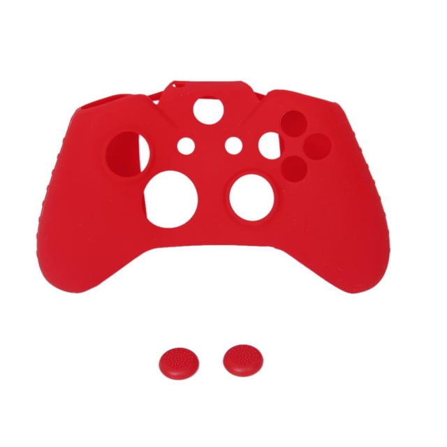 Silicona Rojo Cubierta Funda Protectora Mando Controlador perfke Cubierta de silicona caso de la piel protectora + 2 Tapas para ONE Joystick Game Controller