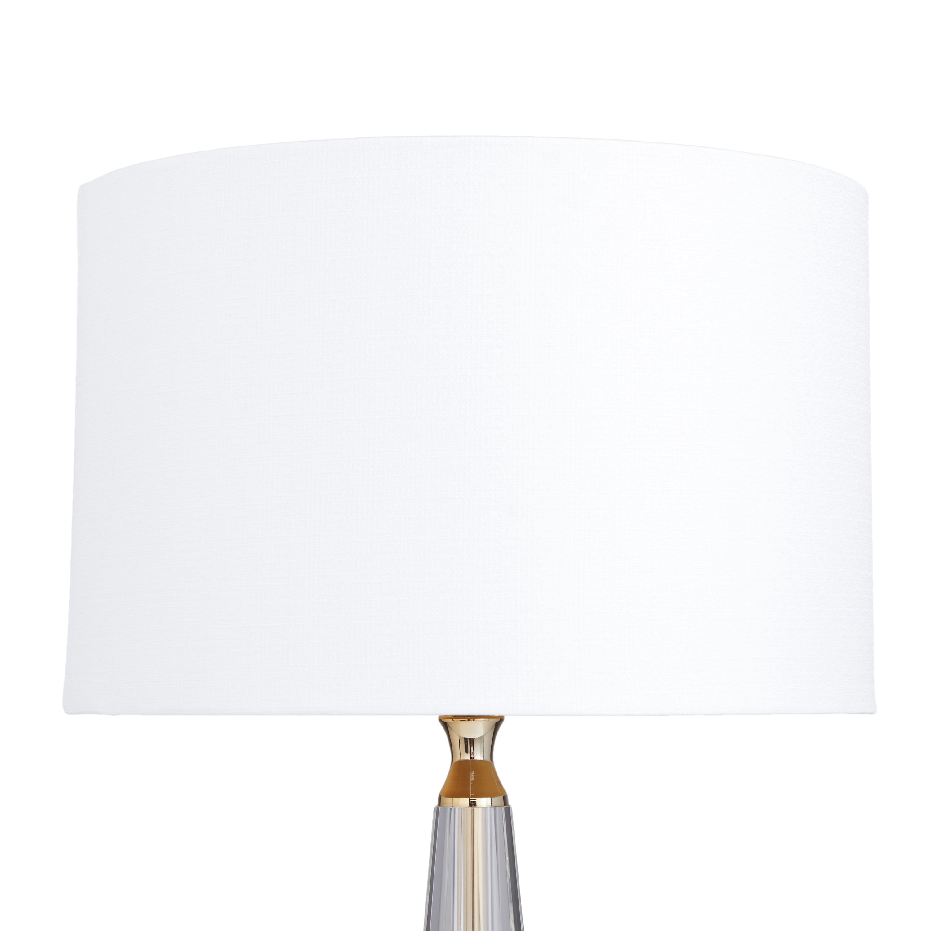 DecMode 27" Clear Buffet Lamp with Cream Linen Shade