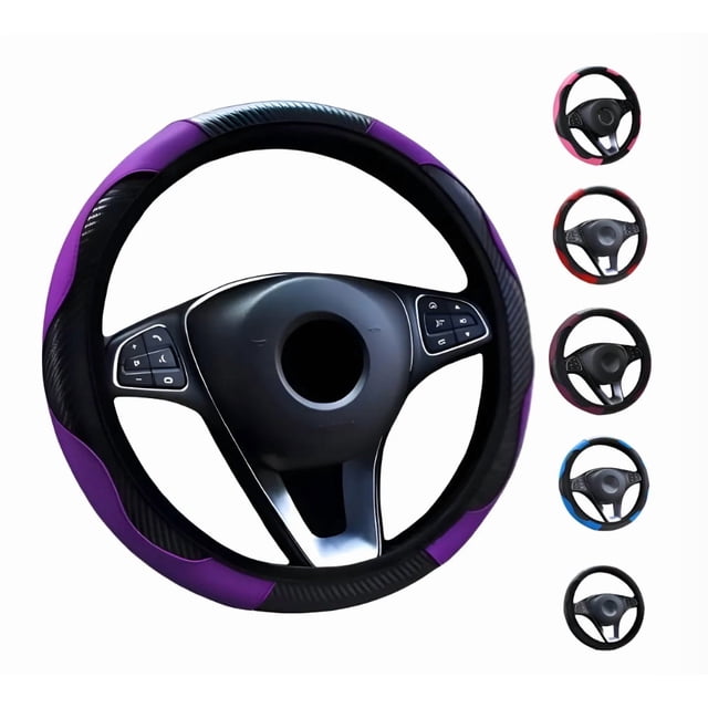 Funda Cubre Volante Deportivo Protector Antiderrapante Auto Modelo Morado