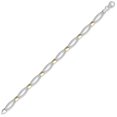 thumbnail image 3 of 9ct 2-Colour Gold Jewelco London Collared Satin Oval 6mm Bracelet 7.5 inch 19cm, 3 of 5