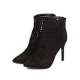 thumbnail image 5 of Breckelles GA47 Women Faux Suede Pointy Toe Perforated Stiletto Bootie, 5 of 5