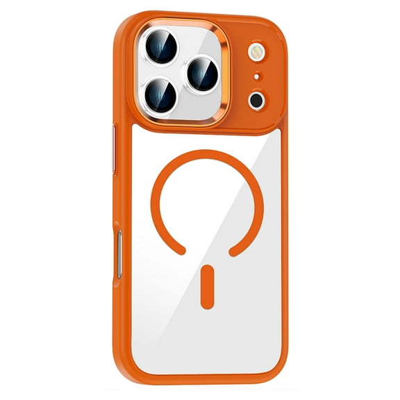 Dteck for iPhone 17 Pro Max Case, Compatible with MagSafe, Shockproof Military-Grade Protection, Transparent Magnetic Phone Case for iPhone 17 Pro Max,Orange