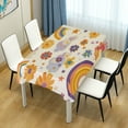 thumbnail image 4 of Yayeee Tablecloths 60" x 120" Rectangle Wrinkle Resistant Party Table Cover, Beige Retro Rainbow, 4 of 8