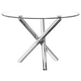 thumbnail image 1 of Best Master Furniture T248 Round Dining Table Table à Manger Ronde en Verre Beverly de 43 Po, Chrome, 1 of 3