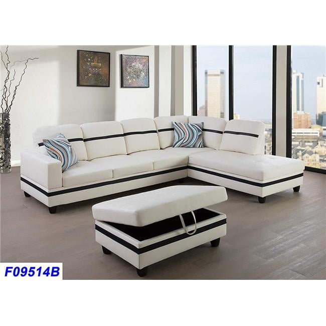 Taupe LifeStyle Furniture 3PC Sectional Sofa Set with Free Ottoman,2 Pillows 