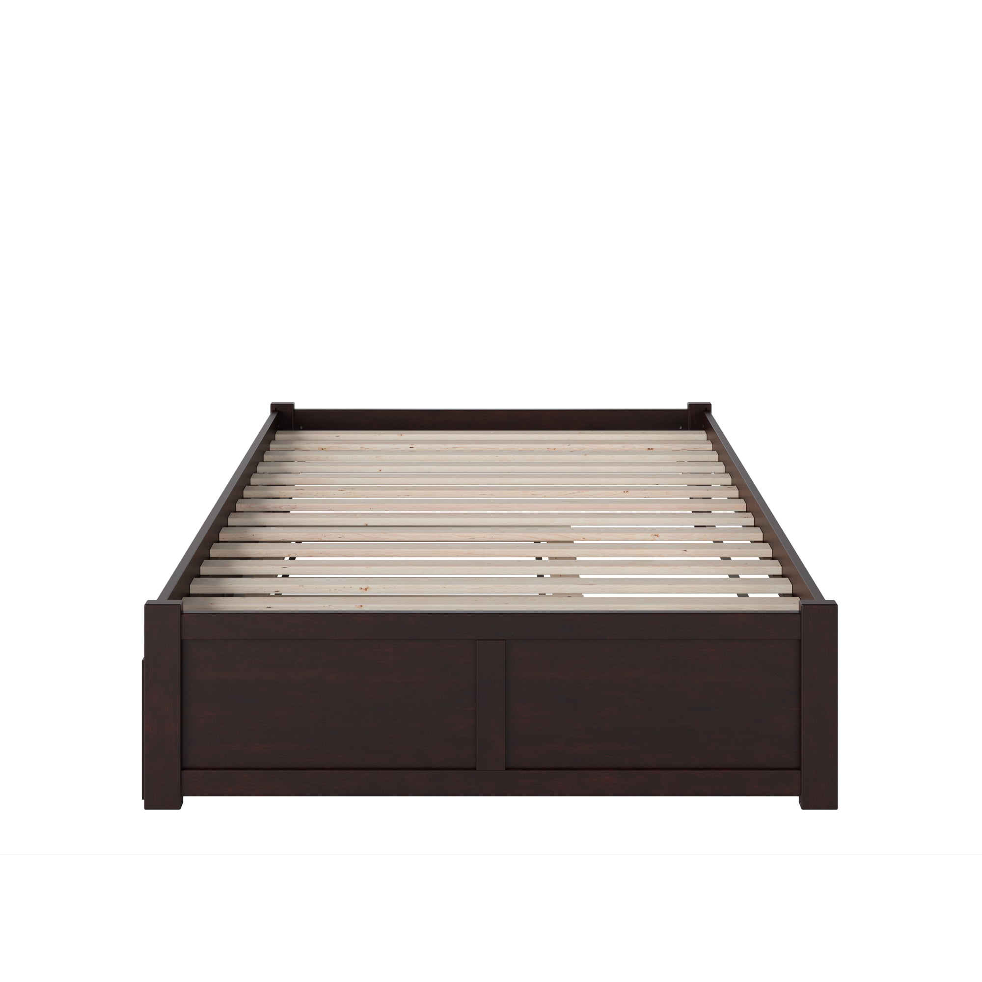 AFI Concord Full Solid Wood Platform Bed with Footboard & Twin Trundle, Espresso