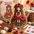 thumbnail image 2 of Flower Fairy 3D Fabric Poke Art Kit, Flower Fairy Doll Punch Needle Kit for Adults, DIY Handmade Embroidery Craft Set with Punch Tool, Flocking Materials Instruction Paper, Relaxing Art Craft Gift，B2, 2 of 8