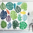thumbnail image 1 of Ambesonne Philodendron Shower Curtain, Colorful Bold Leaves, 69"Wx75"L, White Multicolor, 1 of 2