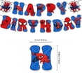 thumbnail image 2 of Spiderman Anime Cartoon Birthday Party Decorations Bundle Includes Banner, 12 Mini Cupcake Toppers, 1 Large Cake Topper & 16 Latex Balloons, 2 of 4