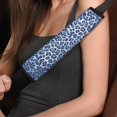 thumbnail image 4 of Renewold Car Seat Belt Pads for Men Women Non-Slip Car Seat Belt Shoulder Strap Cover Universal Fit Sedans SUV Truck, 2 Pack, Leopard Print Blue, 4 of 6