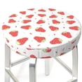 thumbnail image 3 of KLL Hand Drawn Strawberry Round Bar Chair Cushion Cover 14 inch ,Bar Stool Protector with Elastic, Soft Washable, 3 of 6