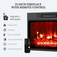 thumbnail image 3 of LGHM 44" Electric Fireplace with Mantel, Free Standing Fireplace Heater with LED Lights for Living Room, Bedroom, White & Brown, 3 of 8