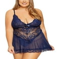 thumbnail image 3 of MesaSe Femmes Sans Manches Dos Nu V Dentelle Robe de Nuit Florale avec String Grande Taille, 3 of 6