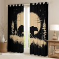 thumbnail image 2 of Manfei Boys Girls Safari Black Bear Black Out Curtains,Jungle Woodland Animal Curtains Pack of 2 (42x63 Each),Vintage Aesthetics Bedroom Curtains,Breathable Home Decor, 2 of 6