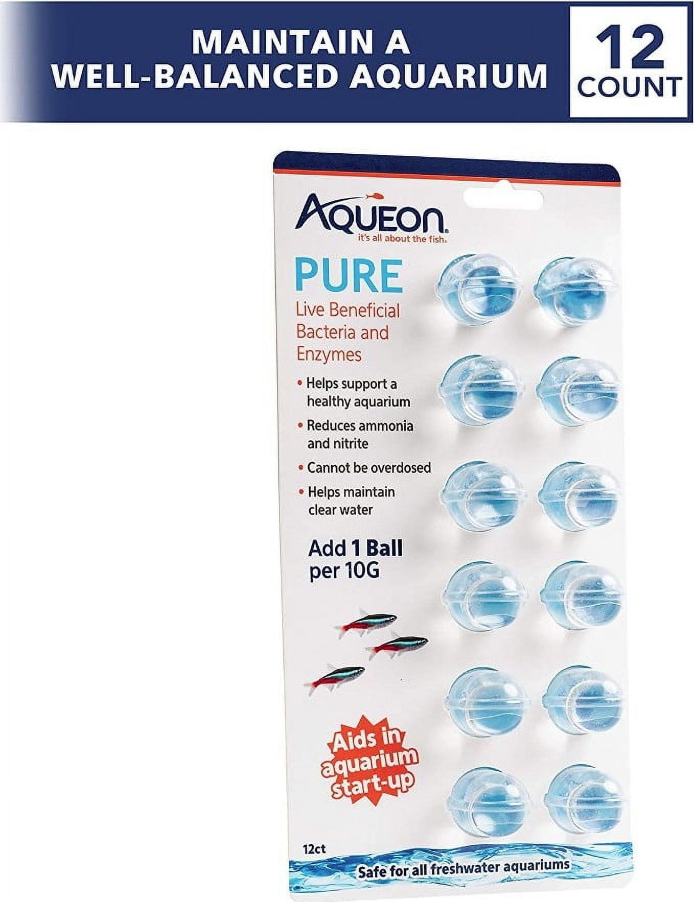 Aqueon Pure Live Beneficial Bacteria and Enzymes for Aquariums [Aquarium Bio Additives, Aquarium Supplies] 36 count (3 x 12 ct)