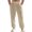 Beige, variant on Men's Linen Casual Trousers with Elastic Ankle for Everyday Comfortable Wear in Warm Seasons