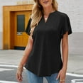 Yourumao Women Clearance Tops Teen Girls Basic Blouse Blouses for Women Short Sleeve Deep V Neck
