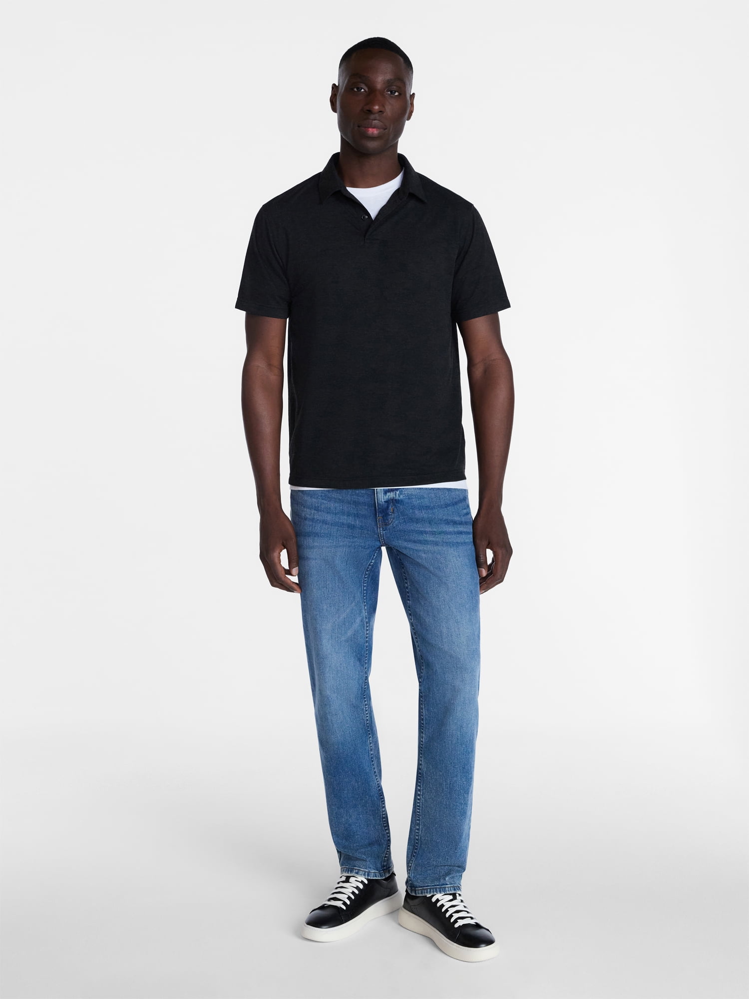 George Men's and Big Men's Double Knit Polo Shirt with Short Sleeves, Sizes S-5XL