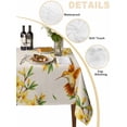 thumbnail image 2 of Spring Floral Table Cloth, Waterproof Tablecloth for Rectangle Tables, Watercolor Forsythia Flowers Hummingbirds Beige Reusable Washable Fabric Table Cover for Restaurant Kitchen Dining 52"x70", 2 of 9