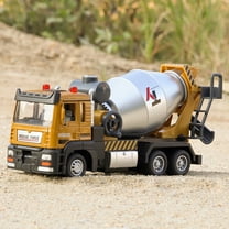 ZZkhGO Alloy Cement Truck, Light and Music Pull Back Toy, Large Concrete Model Car with Sound Effects for Kids