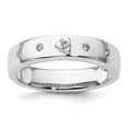 thumbnail image 1 of Diamond2Deal 14k White Gold Diamond Men's Complete Wedding Band Size- 10, 1 of 1