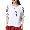 thumbnail image 1 of mfyjkho Tops Para Salir Para Mujer, Camiseta De Tirantes Lisa, Cuello Redondo, Manga 1/2, Informal Y Cómoda Para Mujer Tops Para Salir M, 1 of 3