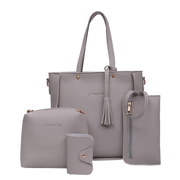 ZTTD Women Four Set Handbag Shoulder Bags Four Pieces Tote Bag Crossbody Wallet Bags