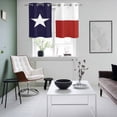 thumbnail image 4 of Blue Red White Texas Flag with Star Kitchen Curtains Small Short 39 Inch Length, Minimalistic Geometric Stripe Bedroom Living Room Curtains, Light Filtering Cafe Curtain Drapes 2 Panels Set 55''x39'', 4 of 9