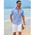 thumbnail image 4 of COOFANDY Men's Short Sleeve Casual Button Down Shirts Summer Beach Wedding Textured Linen Shirt for Men, 4 of 7