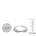 thumbnail image 5 of Dazzlingrock Collection 14K Round Pink Sapphire & White Diamond Ladies Wedding Band Stackable Ring, White Gold, Size 7.5, 5 of 5