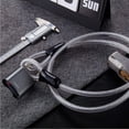 thumbnail image 5 of Cable de seguridad de acero inoxidable, cable de acero trenzado de doble lazo Cable de bloqueo flexible Candado en U, candado, cable transparente con anillo, puerta eléctrica,, 5 of 5