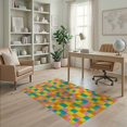 thumbnail image 2 of ODIKA Whimsical Plaid Motif Vibrant Geometric Contemporary Playroom for Home Office, Gaming Room, Under Desk, Non-Slip Chair-Friendly, 2 of 7